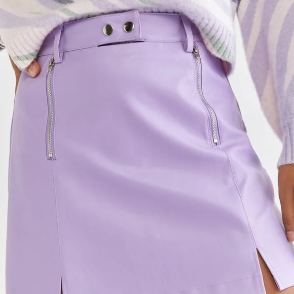 Miami For Francesca.s Size L Purple A-Line Mini Skirt with Slit - Picture 3 of 13